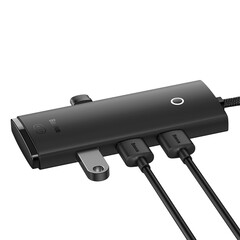 USB хъб Baseus WKQX030301 Type-C Lite Series 5в1, мултифункционален, 25см, черен