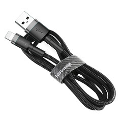 Baseus Cafule Cable Durable Nylon Braided Wire USB /Lightning QC3.0 2A 3m CALKLF-RG1 - black-gray