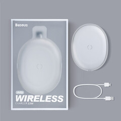 Безжично зарядно устройство Baseus Jelly Wireless Charger 15W с технология за бързо зареждане за Qi съвместими устройства WXGD-02 - бял