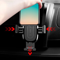 Поставка за телефон за кола с безжично зареждане Baseus Gravity Car Mount Phone Bracket Air Vent Holder