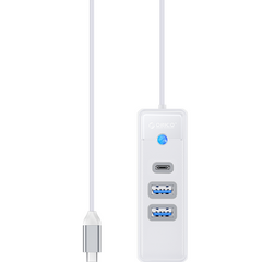 Хъб Orico USB-C към 2x USB 3.0+USB-C 5Gbps 0,15 м PWC2U-C3 - бял