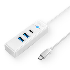 Хъб Orico USB-C към 2x USB 3.0+USB-C 5Gbps 0,15 м PWC2U-C3 - бял