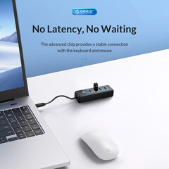 Хъб Orico USB-C към 2x USB 3.0+USB-C 5Gbps 0,15 м PWC2U-C3 - бял