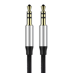 Стерео аудио кабел Baseus Yiven M30 Mini Jack 3.5мм AUX CAM30-BS1 1м - сребристо-черен 