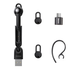 Baseus A05 wireless Bluetooth 5.0 earphone headset + USB docking station black NGA05-01