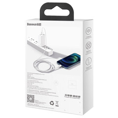 Кабел Baseus Superior USB към Lightning 2,4A 1,5 м CALYS-B02 - бял