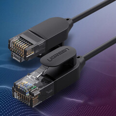 Ugreen 70654 Ethernet patchcord RJ45 Cat 6A UTUgreen 70654 Ethernet patchcord RJ45 Cat 6A UTP 1000Mbps 5м - черенP 1000Mbps 5м - черен