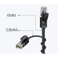 Мрежов кабел Ugreen 70332 Ethernet patchcord RJ45 Cat 6A UTP 1000Mbps 1м - черен