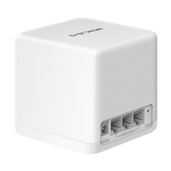 Бял рутер Mercusys модел Halo H60XR(2-pack) AX1500 на бял фон.