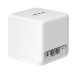 Бял рутер Mercusys модел Halo H60XS(2-pack) AX1500 на бял фон.