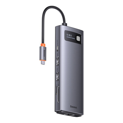 USB хъб Baseus WKWG06001 USB-C Metal Gleam Series 9в1, мултифункционален, сив