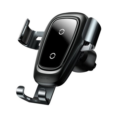 Baseus Metal Gravity Wireless Charger Car Mount Phone Bracket Air Vent Holder Qi Charger WXYL-B0A - black