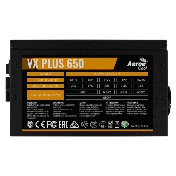 PSU Aerocool VX Plus 650W