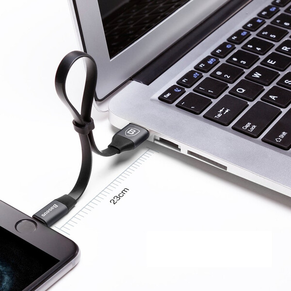 USB кабел Baseus Nimble USB / Lightning with Buckle 2A 0,23м CALMBJ-B01 - черен