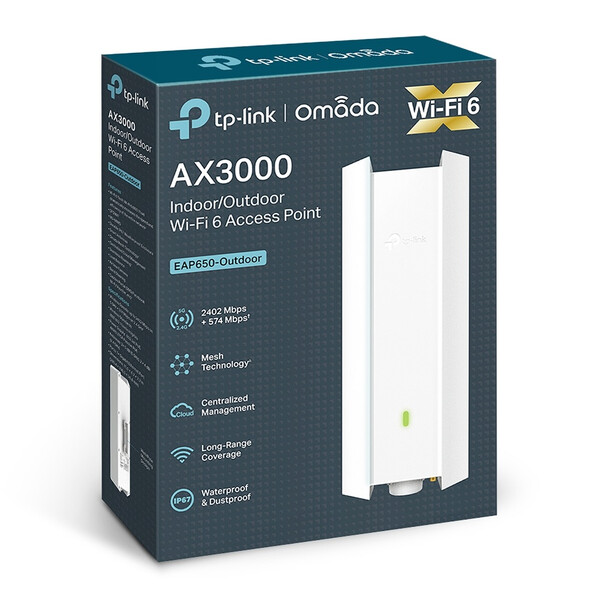 TP-Link Omada EAP650-Outdoor AX3000 Indoor/Outdoor WiFi 6 Access Point