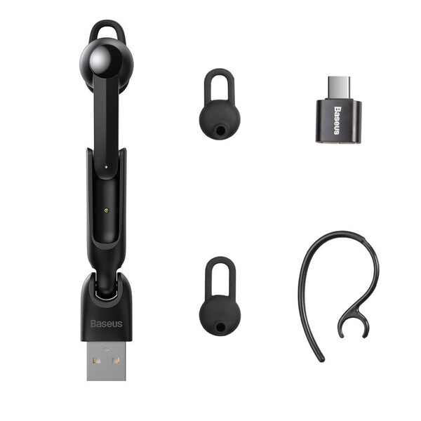 Baseus A05 wireless Bluetooth 5.0 earphone headset + USB docking station black NGA05-01