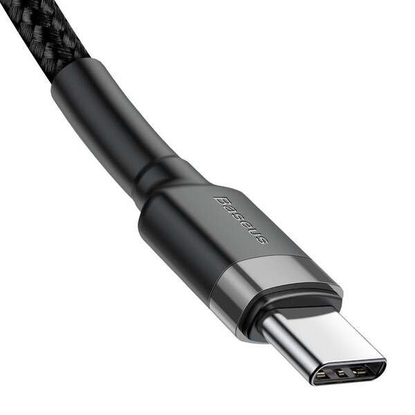 Кабел Baseus Cafule USB-C PD /USB-C PD PD2.0 60W 20V 3A QC3.0 1м CATKLF-HG1 - черен/сиво