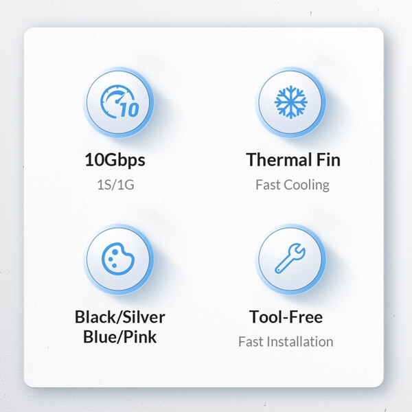 Orico USB3.2 Gen2 Type-C M.2 NVMe SSD Enclosure (10Gbps) Black