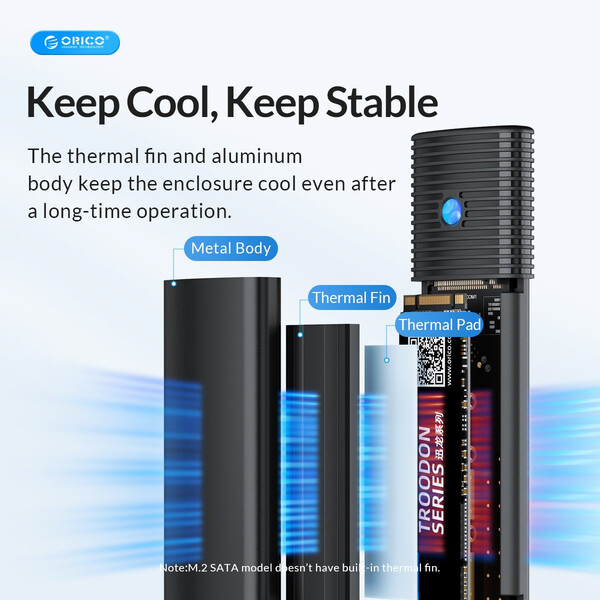 Orico USB3.2 Gen2 Type-C M.2 NVMe SSD Enclosure (10Gbps) Black