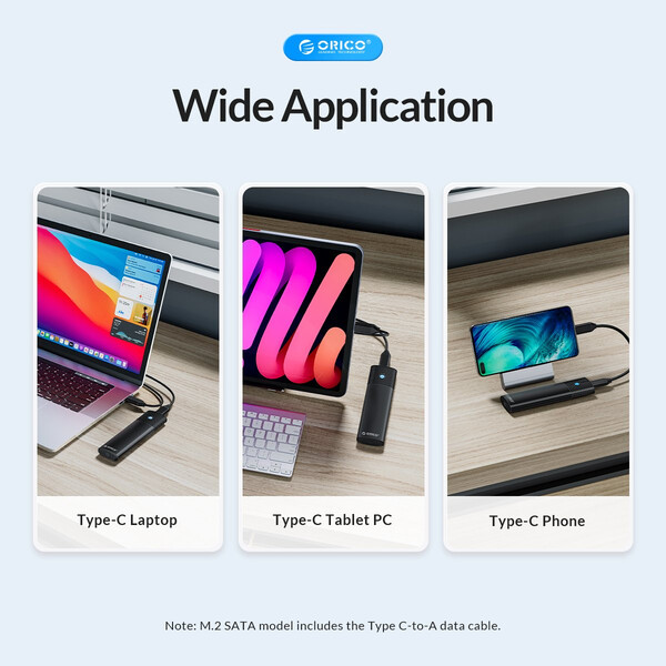 Orico USB3.2 Gen2 Type-C M.2 NVMe SSD Enclosure (10Gbps) Black