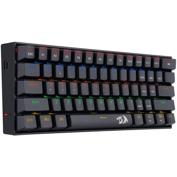 RGB механична геймърска клавиатура Redragon Lakshmi Rainbow Red Switch K606R_RD