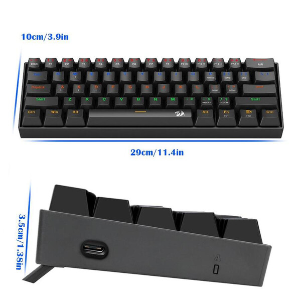 RGB механична геймърска клавиатура Redragon Lakshmi Rainbow Red Switch K606R_RD