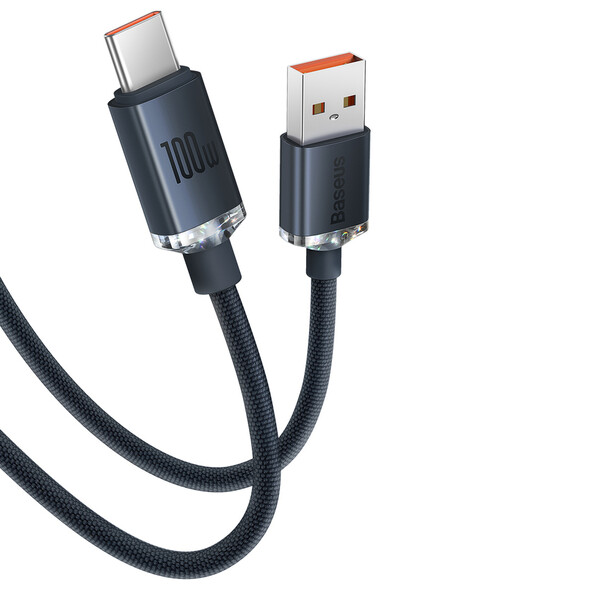 Baseus Crystal Shine Series cable USB Type A - USB Type C 100W 2m CAJY000501 - blackBaseus Crystal Shine Series cable USB Type A - USB Type C 100W 2m CAJY000501 - black