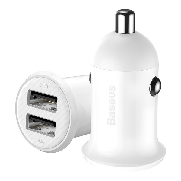 Зарядно за кола Baseus Grain Pro 2x USB 4.8 A CCALLP-02 - бяло