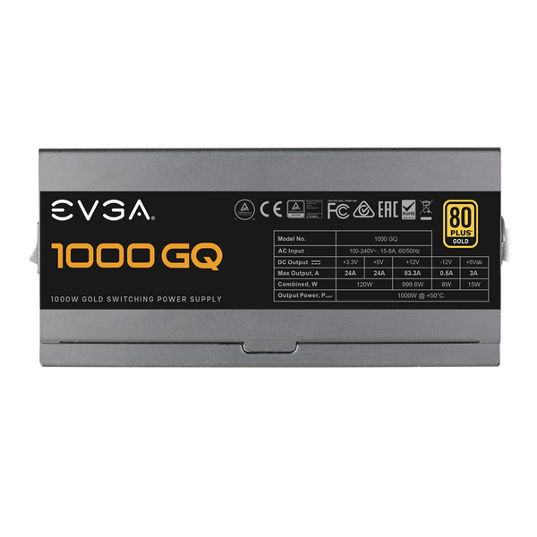 Захранващ модул EVGA 1000 GQ, 80 Plus GOLD 1000W, Semi Modular 210-GQ-1000-V2