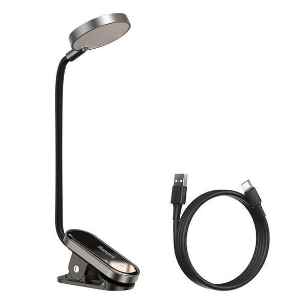 lamp, black, white light, baseus lanp.Baseus mini LED reading lamp with clip gray